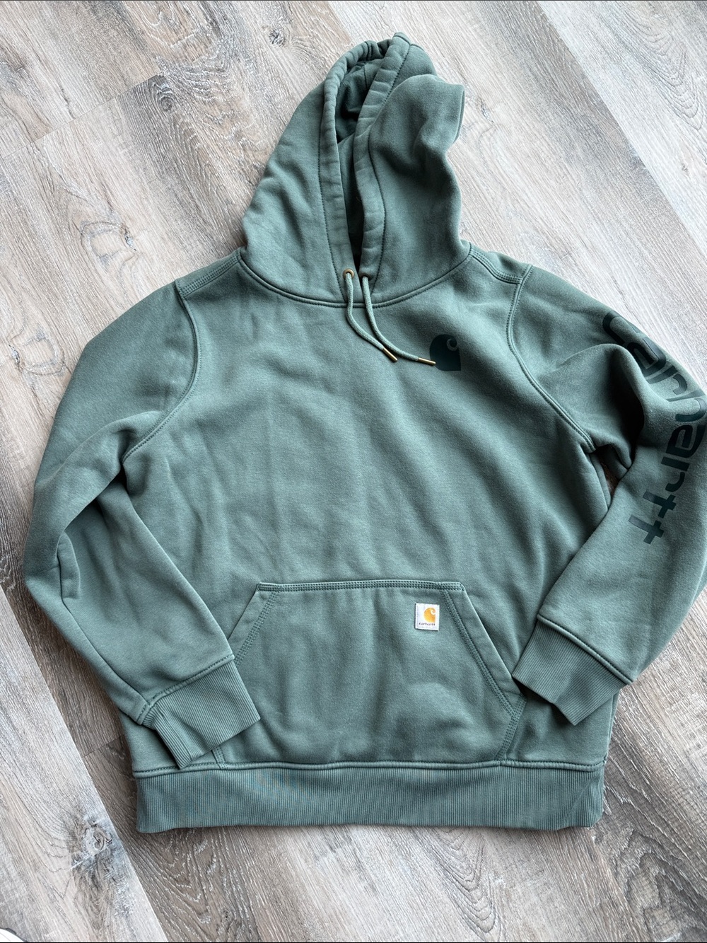 Carhartt Men’s Olive Green Hooded Sweatshirt sz l